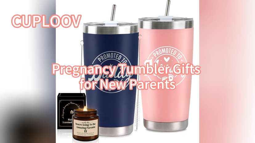 Pregnancy Gifts for New Parents, Mommy and Daddy 20Oz Tumbler Set, Cool Gifts Set Ideas for Couples,First Time Moms Dad to Be, New Parents on Mother's Day Father's Day Christmas Gift(Pink & Navy Blue)