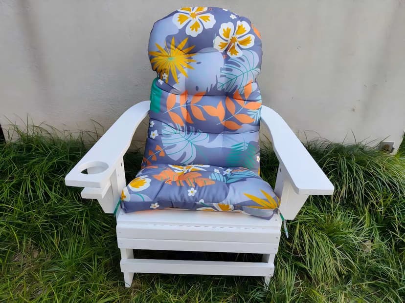 Gnostik 2 Pcs Outdoor Adirondack Chair Cushion 47x19.2x4 in, Floral Waterproof Indoor/Outdoor Thicken Larger High Back Outdoor Chair Cushions Lounge Cushion Replacement Cushions for Patio Furniture