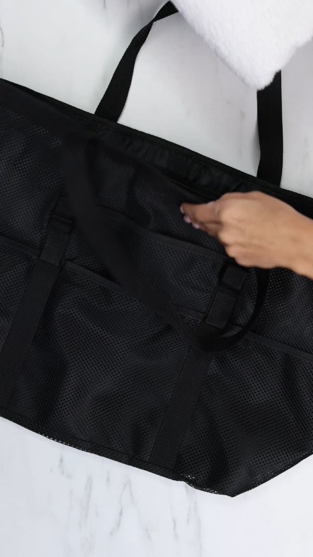 SRISE Mesh Beach Bag - Large Beach Tote Bag for Family Beach Bag for Toys & Vacation Essentials