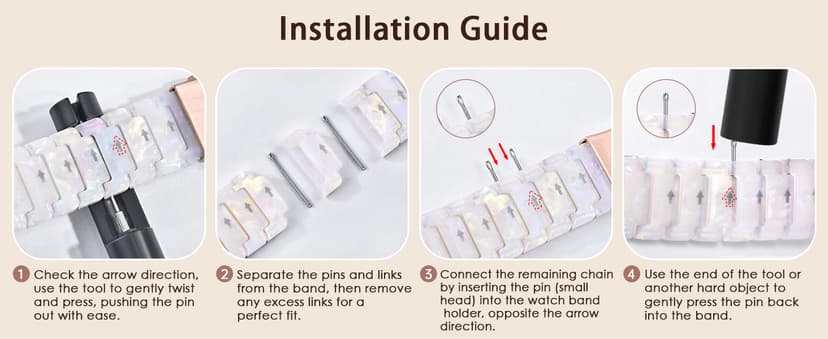 V.R.HOPE Resin Watch Band Compatible with Apple Watch Band for Women 38mm 40mm 41mm 42mm Tortoise Fashion Lightweight Bracelet Strap for iWatch Series 11/10/9/8/7/6/5/4/3/2/1/SE3 (Black Floral)