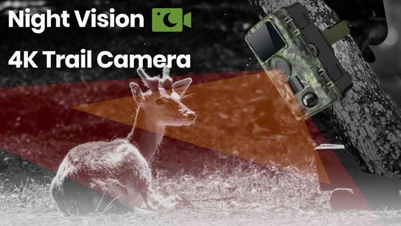Trail Camera - 4K 48MP WiFi Game Camera with Night Vision, 0.05s Trigger Motion Activated Camera, IP66 Waterproof, 130 Wide-Angle Cell Phone App No Glow Infrared LEDs for Outdoor Wildlife