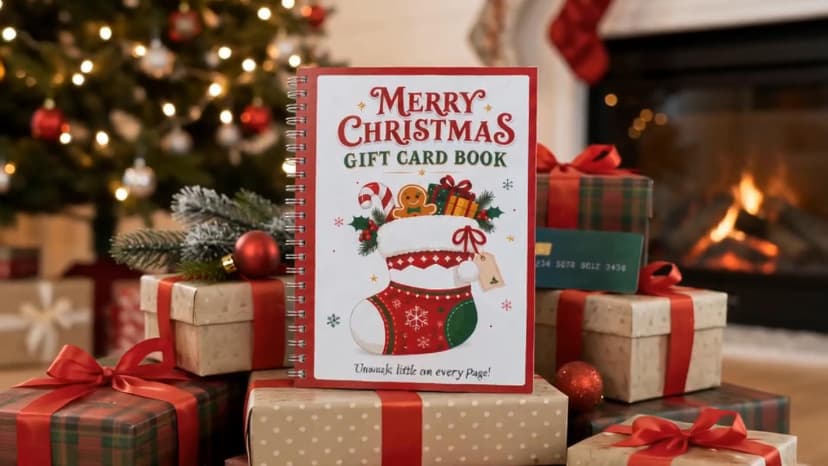 5x7 Inches Christmas Gift Card Book For Teens, Adults, Kids; Easy to Gift, Teen Girl Gifts Trendy Stuff, Stocking Stuffers Merry Christmas Gift Card Book For Teens, Adults - 24 Pages Gift Card Book B0HBPYN1SW