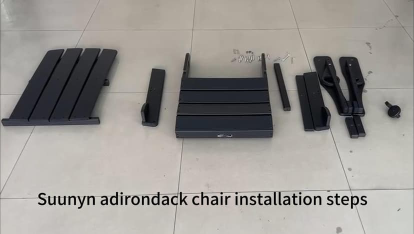 Folding Adirondack Chair, HDPE All-Weather Fire Pit Chairs, Plastic Adirondack Chairs with 2 Cup Holder, Outdoor Lawn Chair for Patio Garden (Black)