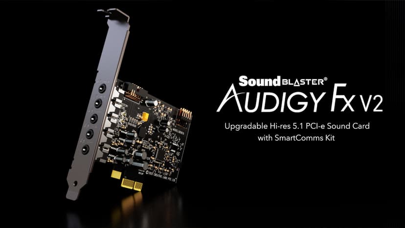 Creative Sound Blaster Audigy Fx V2 Upgradable Hi-res PCI-e Sound Card with 5.1 Discrete and Virtual Surround, Scout Mode, SmartComms Kit for PC