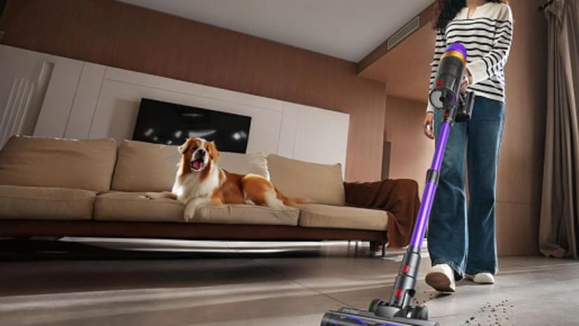 TVTAU Cordless Vacuum Cleaner, Self-Standing 620W 55KPA 75Min Runtime Stick Vacuum for Home, 1.8L Dust Cup, LED Display, Anti-Tangle, 8-Stage Filtration, for Hardwood Floor Carpet Pet Hair