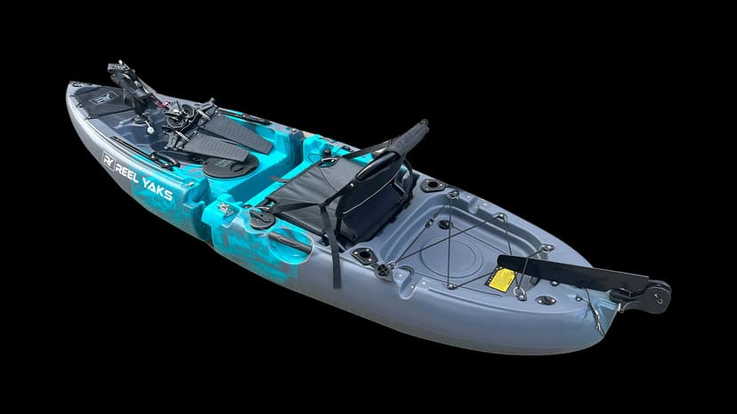 Reel Yaks Raptor Modular Fishing Kayak - 9.5ft Lightweight Sit On Top Kayak for Adults & Youth - Stable & Portable, Ideal Space-Saving Design for Travel - 380lbs Capacity