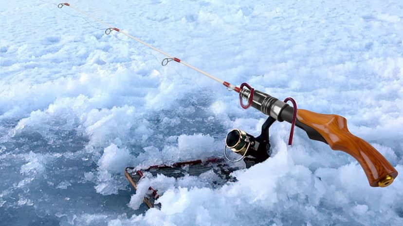 Ice Fishing Rod Portable Lightweight Spinning Rod Ice Fishing Pole Winter Ice Fishing Gear for Trout Walleye Perch Panfish Crappie