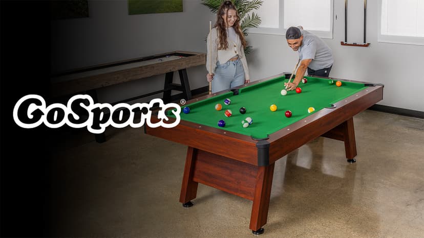 GoSports 7 and 8 ft Pool Tables with Wood Finish - Gray, Black, or Green Felt - Billiards Game Room Table for Adults & Family - Accessories Not Included