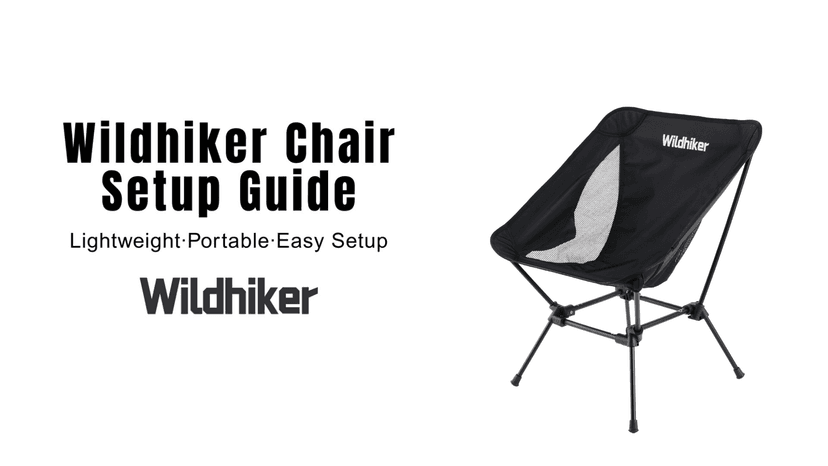 Wildhiker Lightweight Camping Chair – Folding Portable Chair for Adults, 2.16 lbs with Square Base and Carry Bag for Travel, Fishing, Motorcycle, Festival– Black