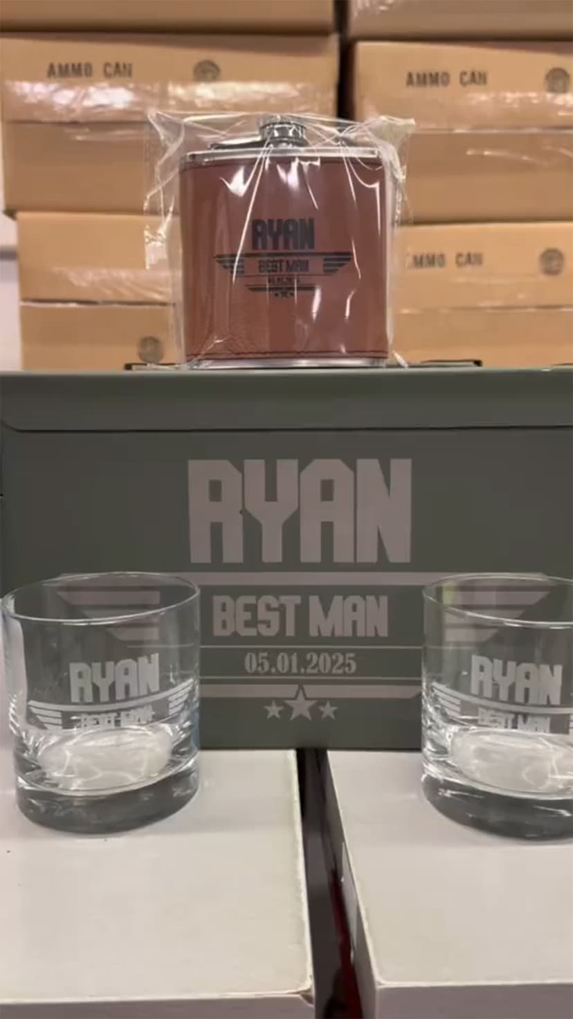 On The Rox Personalized Groomsmen Ammo Box For Men - Custom Groomsmen Ammo Can Gift Set - Authentic Grade 1 Military Ammo Box Gift For Dad - Personalized Wedding Favors - Custom Gift B0CWLPHL32