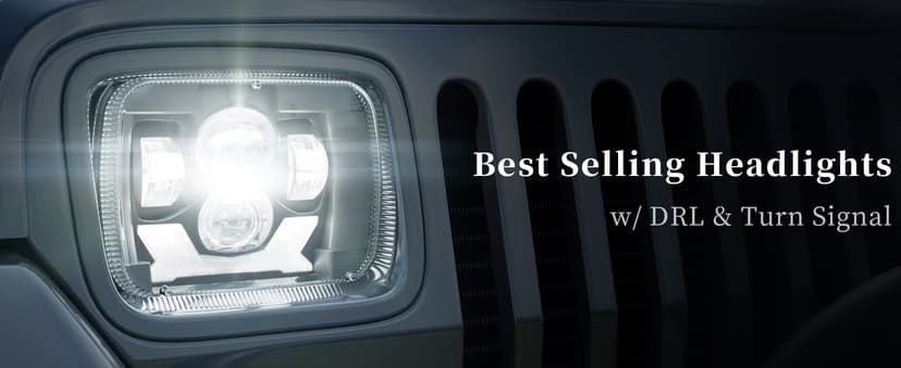 HWSTAR New 180W 1000% Bright H6054 5x7 7x6 Led Headlights Compatible with Jeep Cherokee XJ Wrangler YJ Emark DOT Anti-glare Turn Signal Hi/Low Sealed Beam Ford Chevy GMC Toyota Nissan van pickup etc