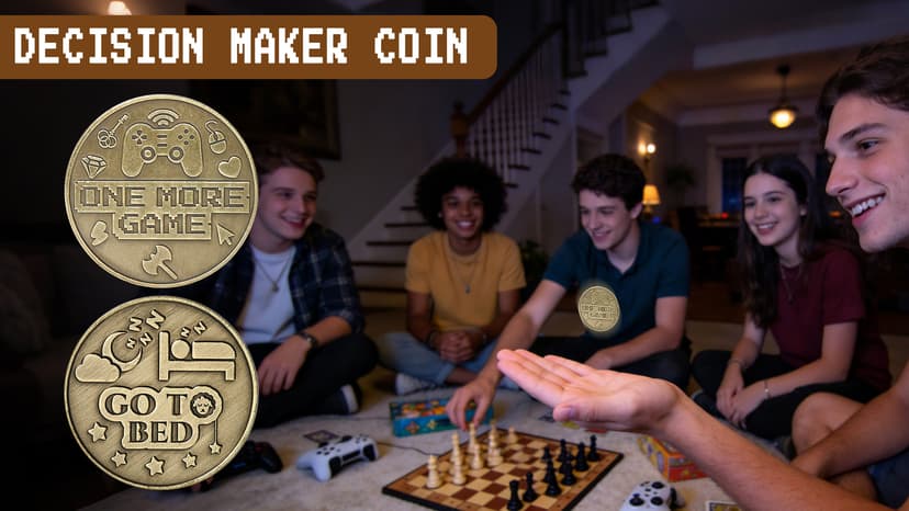 One More Game or Go to Sleep Gamer Decision Coin, Gifts for Gamer Boyfriend, Husband, Men, Gaming Accessories for Men, Game Gifts for Christmas, Valentine's Day, His Birthday B0G3PJT54G