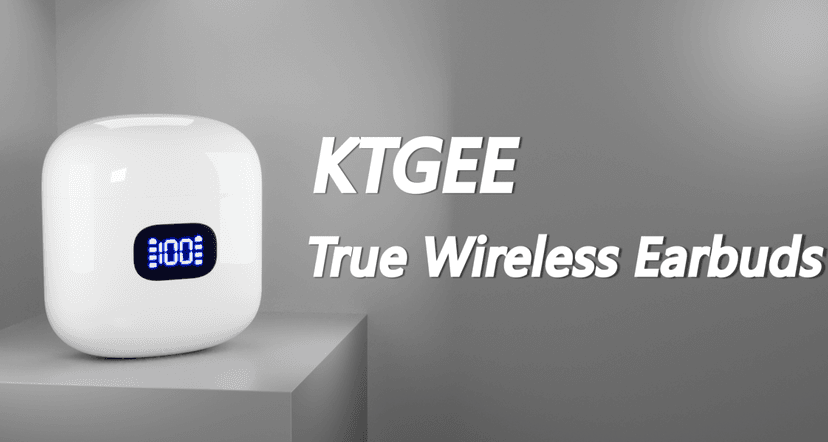 KTGEE Wireless Earbuds Bluetooth 5.3 Headphones, 40Hrs Playback Stereo Ear Buds with LED Display Charging Case IPX7 Waterproof in-Ear Earphones with Mic for Phone Tablet Laptop Sports, Blue