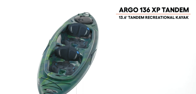 Pelican Argo 136XP - Sit in Tandem Kayak - Patented Ram-X™ Material - Lightweight Stable - 13 ft