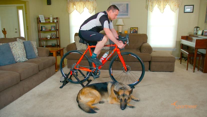 Sportneer Bike Trainer - Magnetic Stationary Bike Stand for 26-28" & 700C Wheels - Adjustable 6 Level Resistance Bike Trainer Stand for Indoor Riding with Quick Release Lever & Front Wheel Riser Block