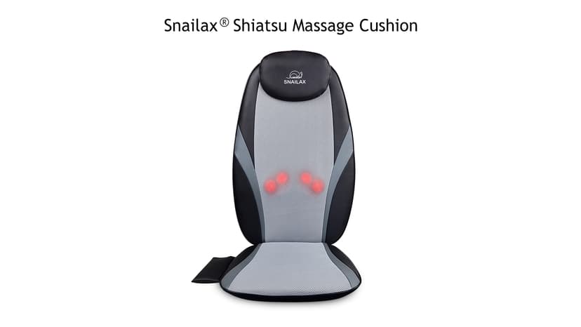 Snailax 2026 Upgraded Shiatsu Roller Back Massager with Heat Massage Chair Pad Kneading Back Massager for Pain Relief Deep Tissue Chair Massage Pad for Office Home