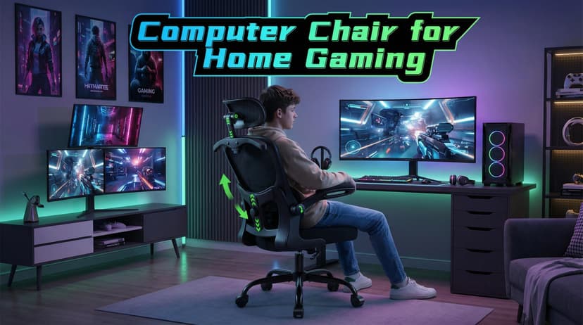 AreShark Office Chair Ergonomic Desk Chairs with Adjustable Lumbar Support& Headrest Hanger, High Back Breathable Mesh Chair with Wheels, Rolling Swivel Comfy Task Computer Chair for Home Work Gaming