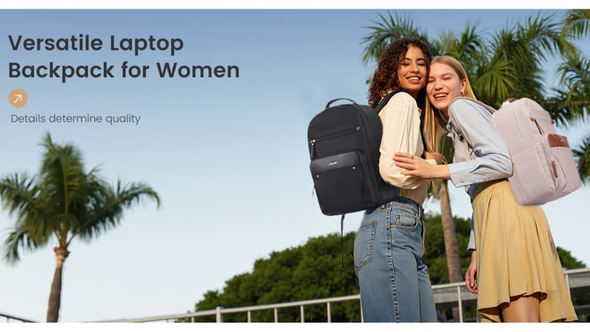 LOVEVOOK Laptop Backpack for Women with 2X Extra-Large Tumbler Pockets, 15.6" Work Backpack Purse, Travel Personal Item Bag, Carry On Business Computer Bag for Office, School, or Gift, Sage Green