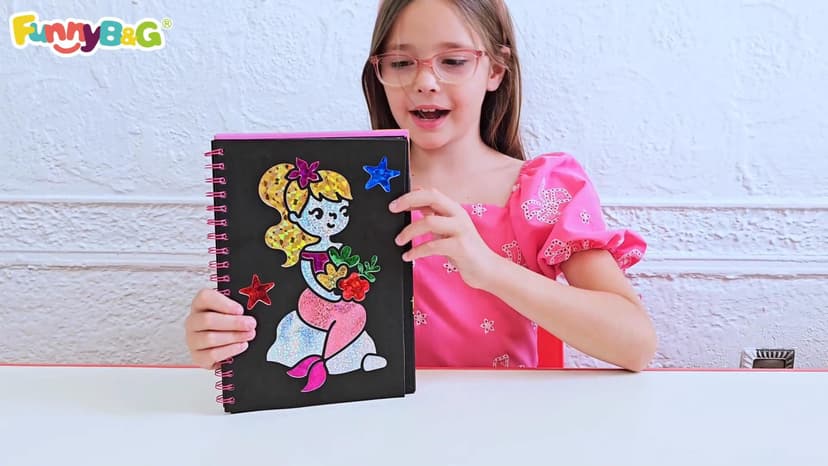 Mess-Free & No-Glue Activity,Kids Ages 4-10 Create 16 Sparkly Princess Unicorn Pictures,Halloween Toy & Birthday Gift for Kid FUNNYB&G Foil Art Craft Kit for Kids, Halloween Crafts Gift Toy for Kids B0DK6DYYD8