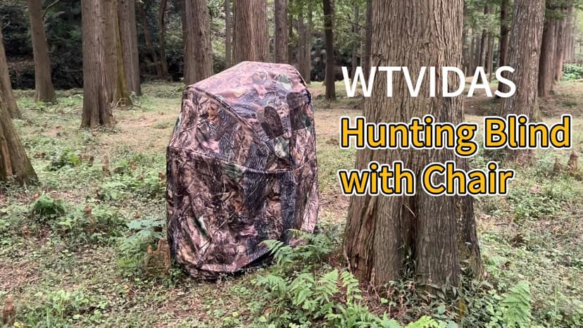 Hunting Blinds with Chair Pop Up Ground Blinds with Carrying Bag Portable 1-Person Hunting Tent for Deer & Turkey Hunting