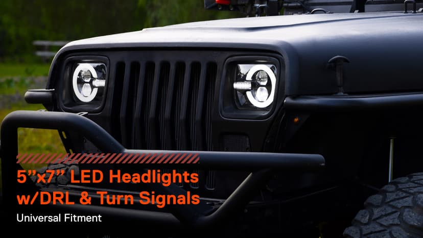 TRUE MODS 5x7 7x6 Inch H6054 Black LED Headlights H4 Sealed Beam Replacement Lamp for Jeep Wrangler YJ Cherokee XJ [DOT Approved] Ford Econoline Chevy Express GMC Savana TOYOTA Pickup Nissan D21 Dodge