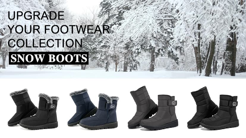 Ablanczoom Womens Winter Snow Boots With Warm Fur Lining Comfortable Booties Non Slip Waterproof Outdoor Shoes