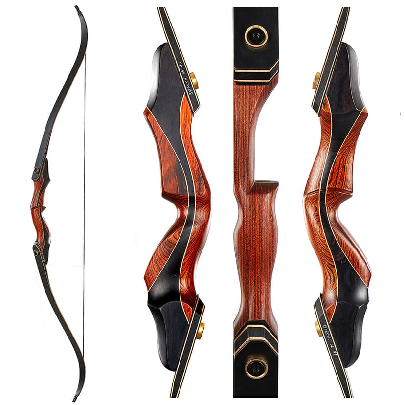 TOPARCHERY Archery 60" Takedown Hunting Recurve Bow and Arrow Set for Adults Practice Competition Longbow Kit 30-50lbs with 6pcs Arrows Right Hand Black