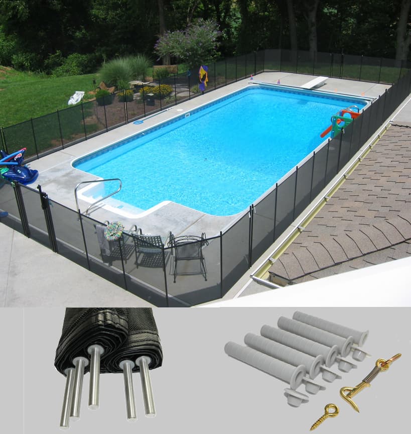 Pool Fence DIY by Life Saver Fencing Section Kit, 4 x 12-Feet, Black
