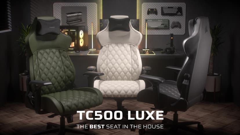 Corsair TC500 Luxe Gaming Chair – Premium Breathable Fabric – Wide Seat – Five-Way Adjustable Armrests – Adjustable Built-in Lumbar Support – 90-135 Degree Recline – Shadow
