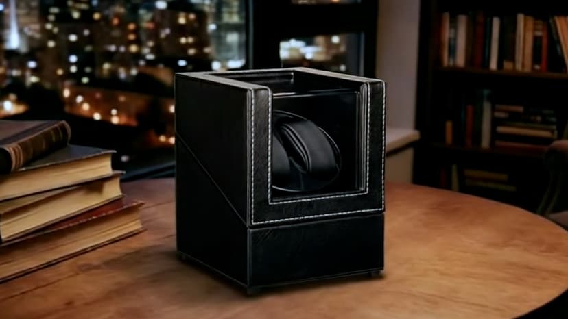 Mcbazel Mcbazel Watch Winder for Automatic Watches, Double Automatic Watch Winder Box with Quiet Japan-made Motor, Automatic Watch Display Storage Rotation Wristwatch Box with 2 Slots (Black PU Leather)