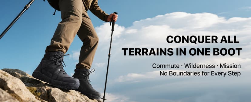 FREE SOLDIER Men's Waterproof Tactical Work Boots Lightweight Comfortable Combat Hiking Boots