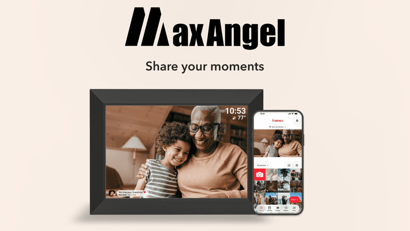 1280x800 HD IPS Touch Screen, Slideshow, Auto-Rotate, Tabletop/Wall, Send Photos/Videos from Phone, Gifts for Mom - Black Frameo 10.1" WiFi Digital Picture Frame, Electronic Photo Frames - 32GB B0D8JDPKKS