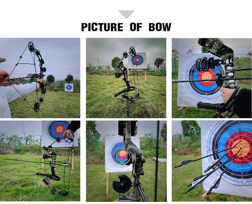 Compound Bow Set 15-45lbs for Pull Beginner and Teens Right Handed Adjustable 18"-29" Draw Length, 320 FPS Speed, Hunting Bow Archery Set New 2024
