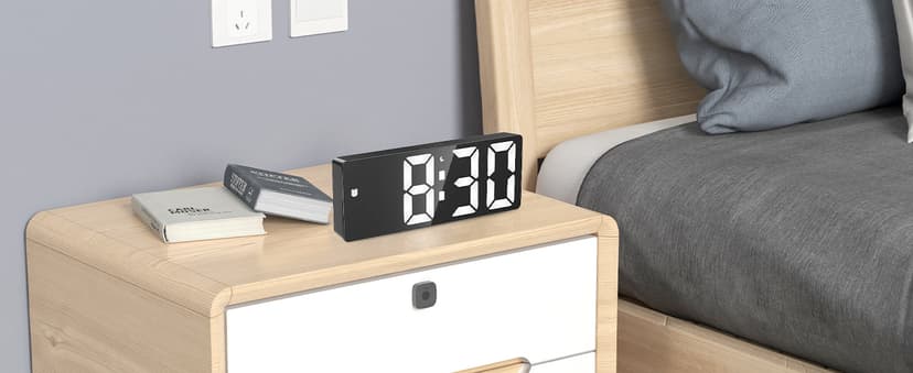 AMIR Digital Alarm Clock, [Upgraded Version] LED Clock for Bedroom, Electronic Desktop Clock with Type-C Port,Adjustable Brightness,DST,Snooze,12/24H Display for Home,Office