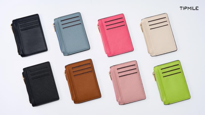 Tipmile Credit Card Holder for Women Slim Minimalist Front Pocket RFID Blocking Wallet Small Compact Card Case with ID Window, Vibrant Pink