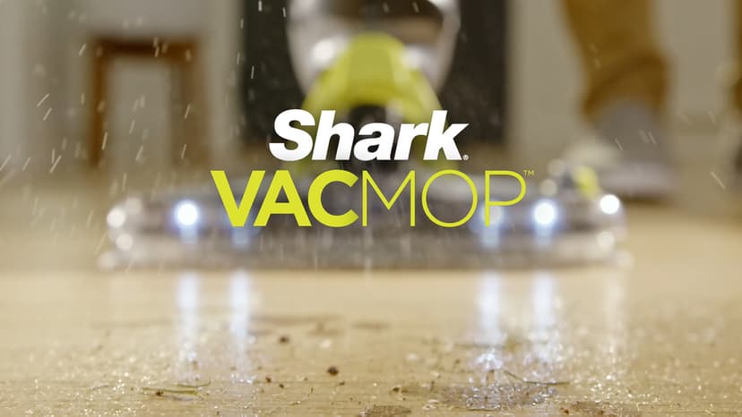Shark VACMOP Cordless Hard Floor Cleaner, Vacuum and Spray Mop, Powerful Suction, Lightweight, LED Headlights, Includes 4 Disposable Pads, 12oz Multi-surface Cleaning Solution, Gray, VM252