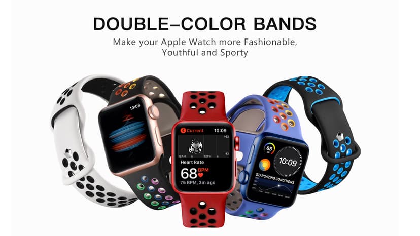 Adorve 4 Pack Sport Bands Compatible with Apple Watch Bands for Men Women 49mm 46mm 45mm 44mm 42mm 41mm 40mm 38mm,Breathable Soft Silicone Strap for iWatch Band Series 11 10 SE Ultra 9 8 7 6 5 4 3 2 1