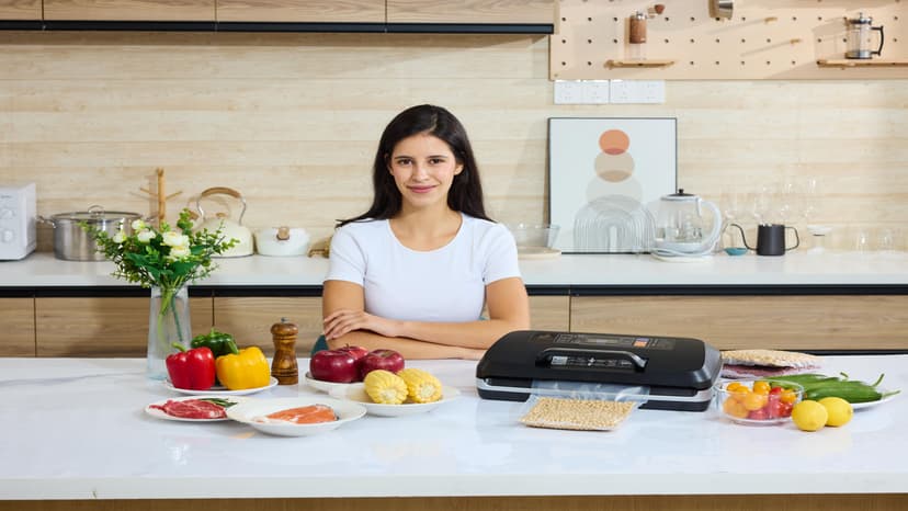 95kpa Vacuum Sealer Machine, Updated 2025 Commercial Fully Automatic Food Sealer, 10-in-1Functions & Powerful Sealing System with Double Heat Seal, Easy-Lock Handle, Built-inCutter and Bag Storage