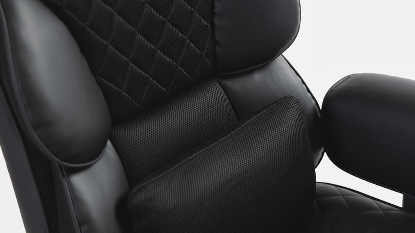 Vonesse Big and Tall Office Chair, Desk Chair with Soft Adjustable Armrests, Ergonomic High Back Gaming Chair with Lumbar Support, Executive Computer Chairs with Footrest (PU Leather, Black)