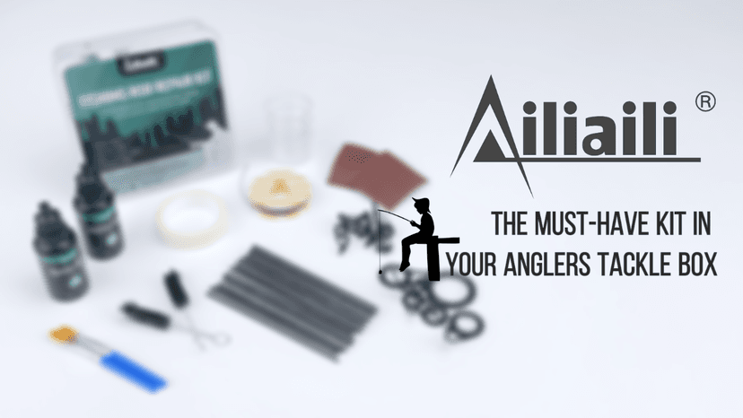 Ailiaili Fishing Rod Repair Kit - 3-IN-1 Fishing Pole Complete Supplies Kit for Rod Tips, Fishing Rod & Guide Eyelets Replacement, with Epoxy Glue, Wrapping Thread and Other Fishing Accessories & Gear