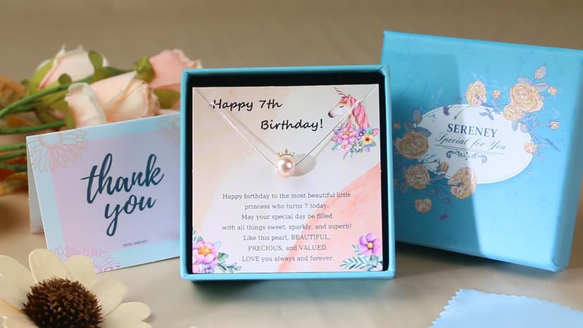 Sereney Birthday Gifts for Girls Women, Sterling Silver Pearl Necklace as 7 9 10 11 13 15 16 18 21 30 40 50 60 Year Old Birthday Gifts, Single Pearl Necklace as Bday Gifts for Friends Lockets