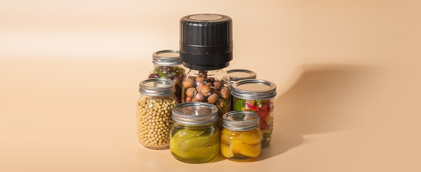 Electric Mason Jar Vacuum Sealer - Automatic Mason Jar Vacuum Sealer Kit, Vacuum Sealer for All Mason Jars With Regular Lids/Wild Mouth Lids, A Must-Have Tool for Canned Foods/Pantry etc