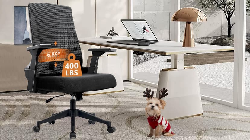 CLATINA 500lbs Big and Tall Office Chair Heavy Duty Mesh Ergonomic Computer Chairs with Adjustable Lumbar Support and Wide Comfy Seat for Home Office Conference Heavy People, Black, 4 Pack