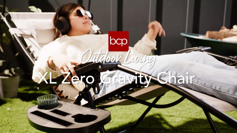 Best Choice Products 30” Wide Folding Zero Gravity Outdoor Recliner Patio Lounge Chair w/Adjustable Canopy Shade, Headrest, Side Accessory Tray - Gray