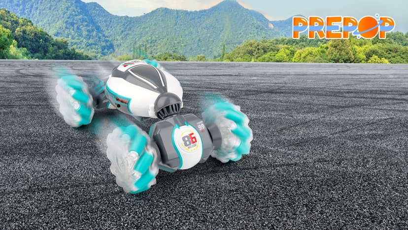PREPOP Gesture Sensing RC Stunt Car, Birthday for Age 6 7 8-12 13+ Year Old Boys - Cool Toys for Kids, Hand Controlled Remote Control Twist Vehicle with Lights & Music, 4WD Rotating