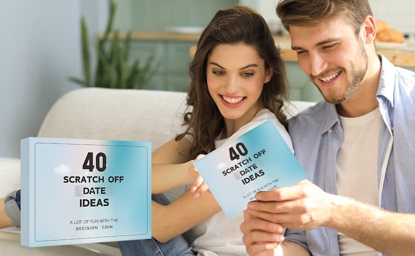 Couples Gifts for Boyfriend Girlfriend, 40 Scratch Off Date Ideas Bridal Shower Gifts, Stocking Stuffers for Women Men, Anniversary Birthday Presents for Husband, Couple Games for Engagement Wedding
