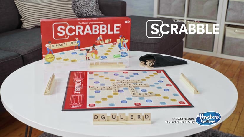 Hasbro Gaming Scrabble Board Game, Classic Word Games for Kids Ages 8 and Up, Fun Family Game for 2-4 Players, The Classic Crossword Game