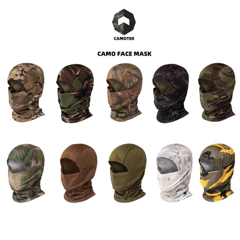 CAMOTER Camo Balaclava Ski Face Mask UV Protector for Man and Women Hunting Fishing Motorcycle Windproof&Military Tactical