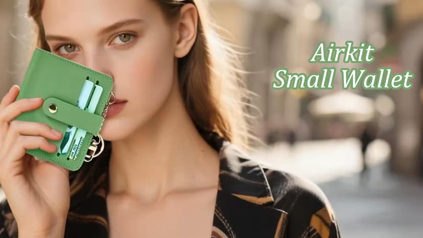 Airkit Small Wallets Woman RFID Blocking Leather Credit Card Holder - with ID Window - Card Wallets for Women - with Zipper Coin Purse - Keychain Wallet