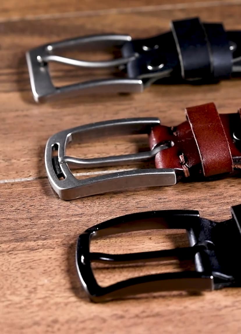 KEECOW Men's 100% Italian Cow Leather Belt Men With Anti-Scratch Buckle,Packed in a Box